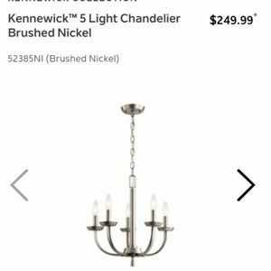 Kichler 5 light chandelier